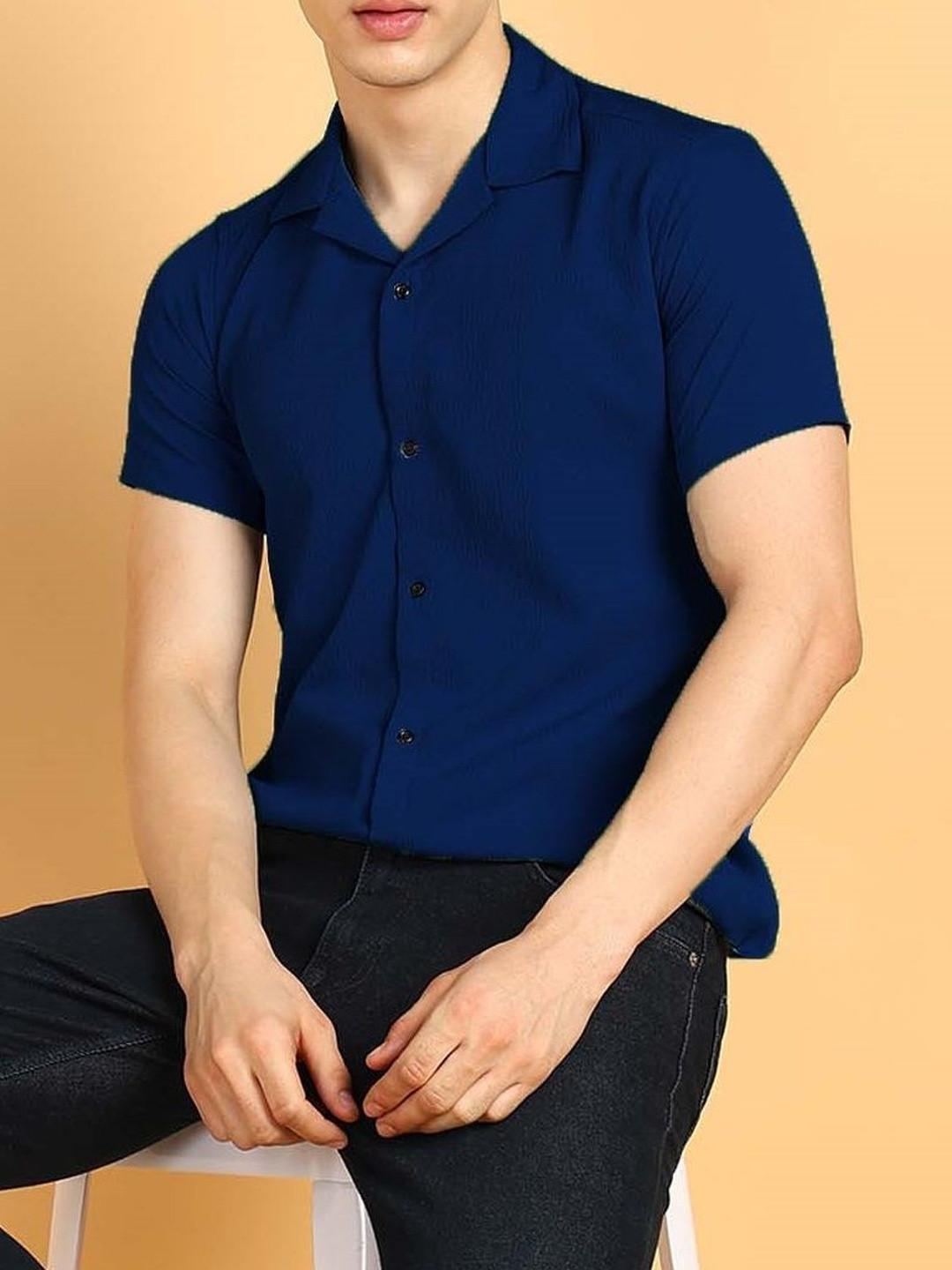 COMBRAIDED Men Cuban Collar Regular Fit Casual Shirt