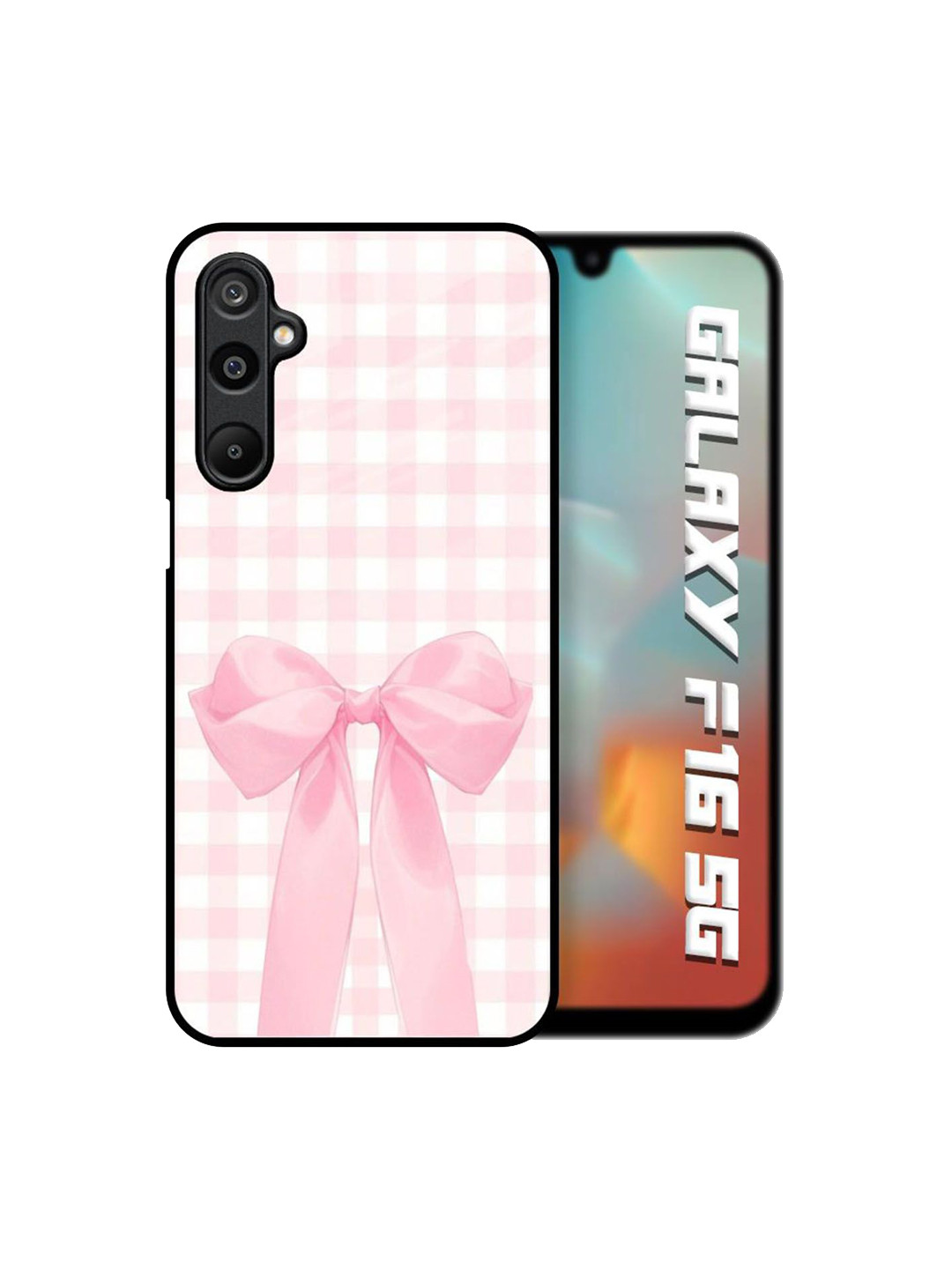 QRIOH Bowtique Charm Glass Printed Samsung Galaxy F16 5G Back Case Mobile Accessories