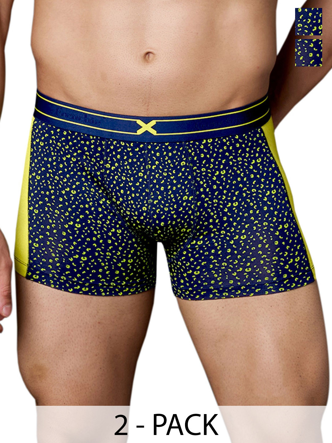 FRENCHIE Men Pack Of 2 Printed Trunk FR-MI-TR-LIT-1X5-LPYLW-S-PO2