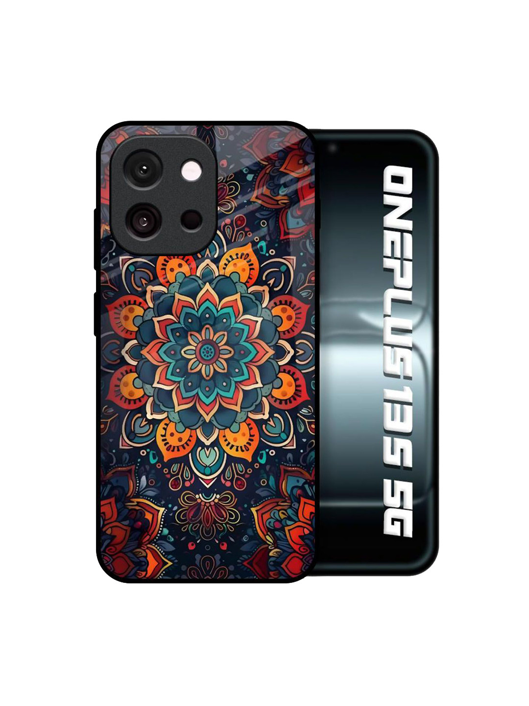 QRIOH Boho Orbit Printed OnePlus 13s 5G Glass Back Case Mobile Accessories