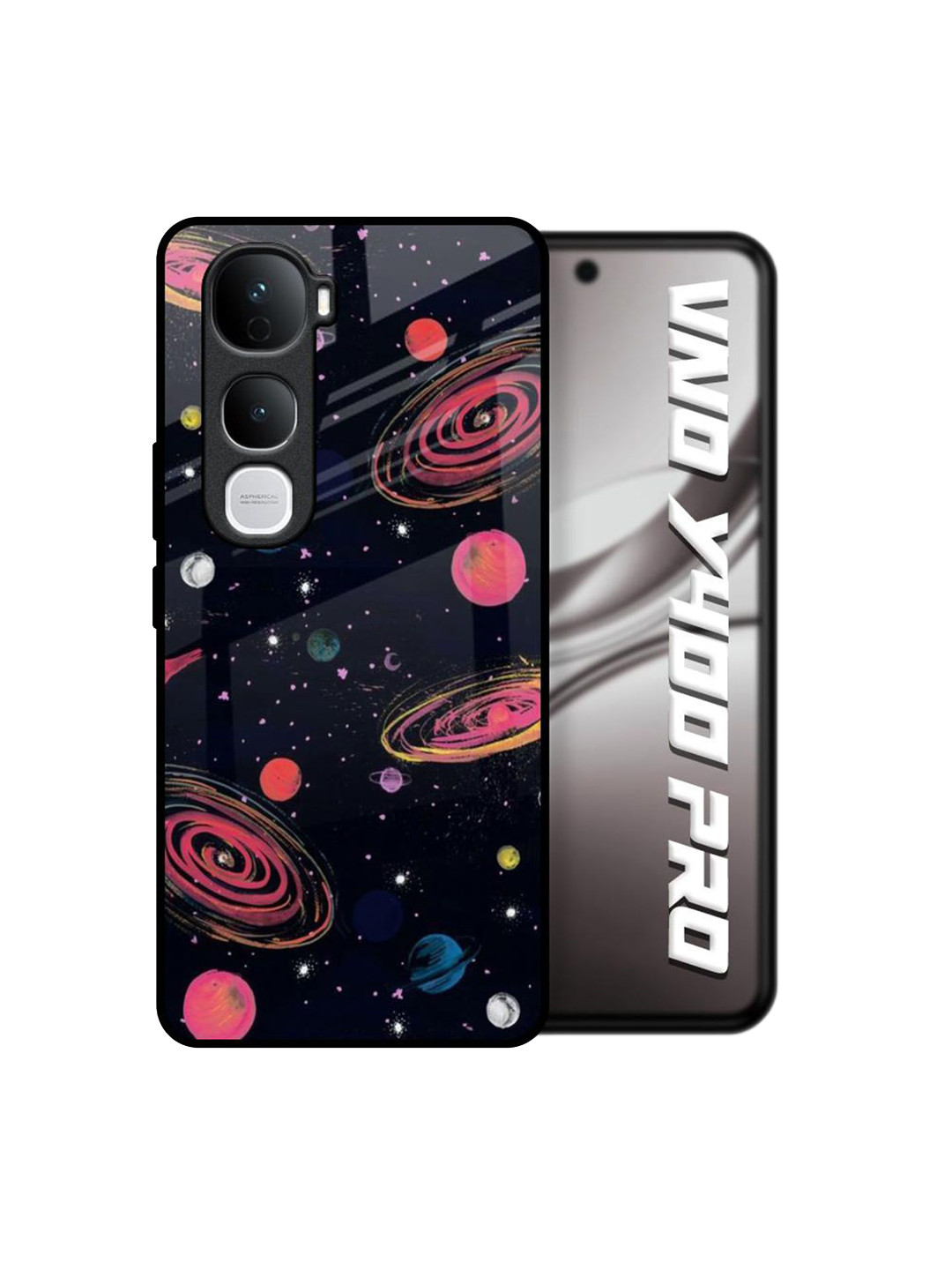 QRIOH Galaxy In Dream Printed Vivo Y400 Pro 5G Glass Back Case Mobile Accessories