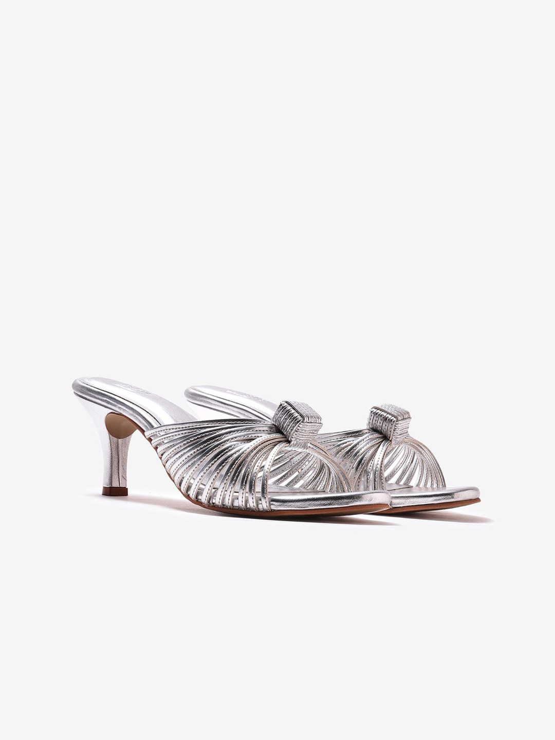 Pair ie Tales Leather Hand Knotted Slim Heeled Sandals