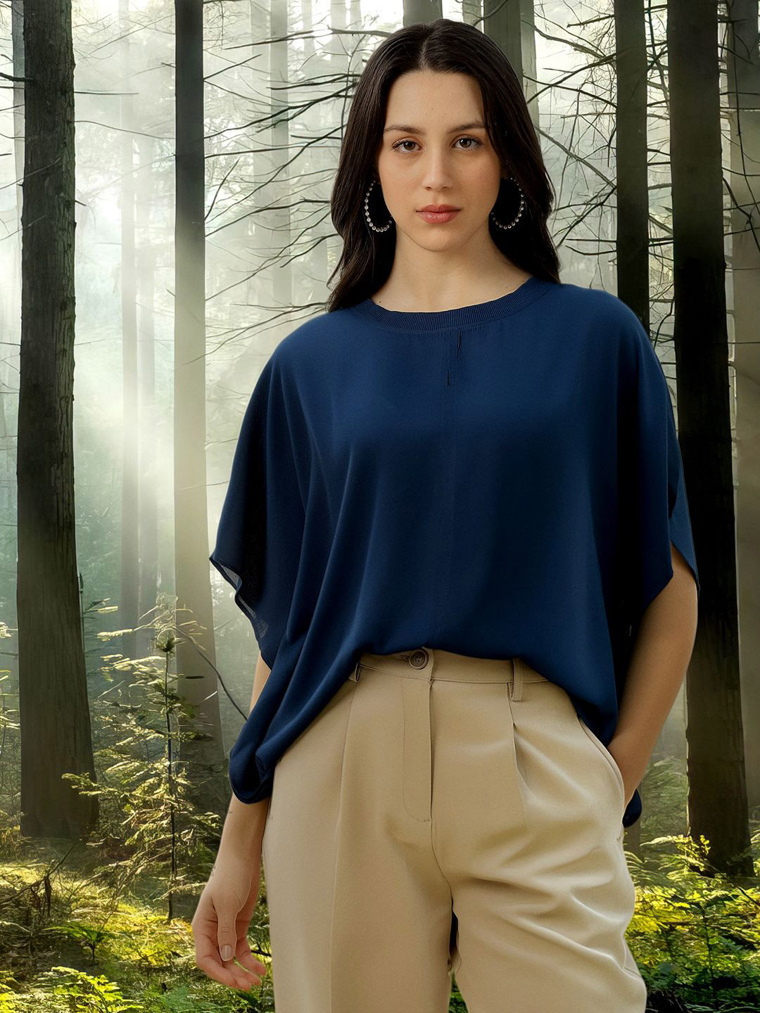 Van Heusen Woman Extended Sleeves Boxy Top