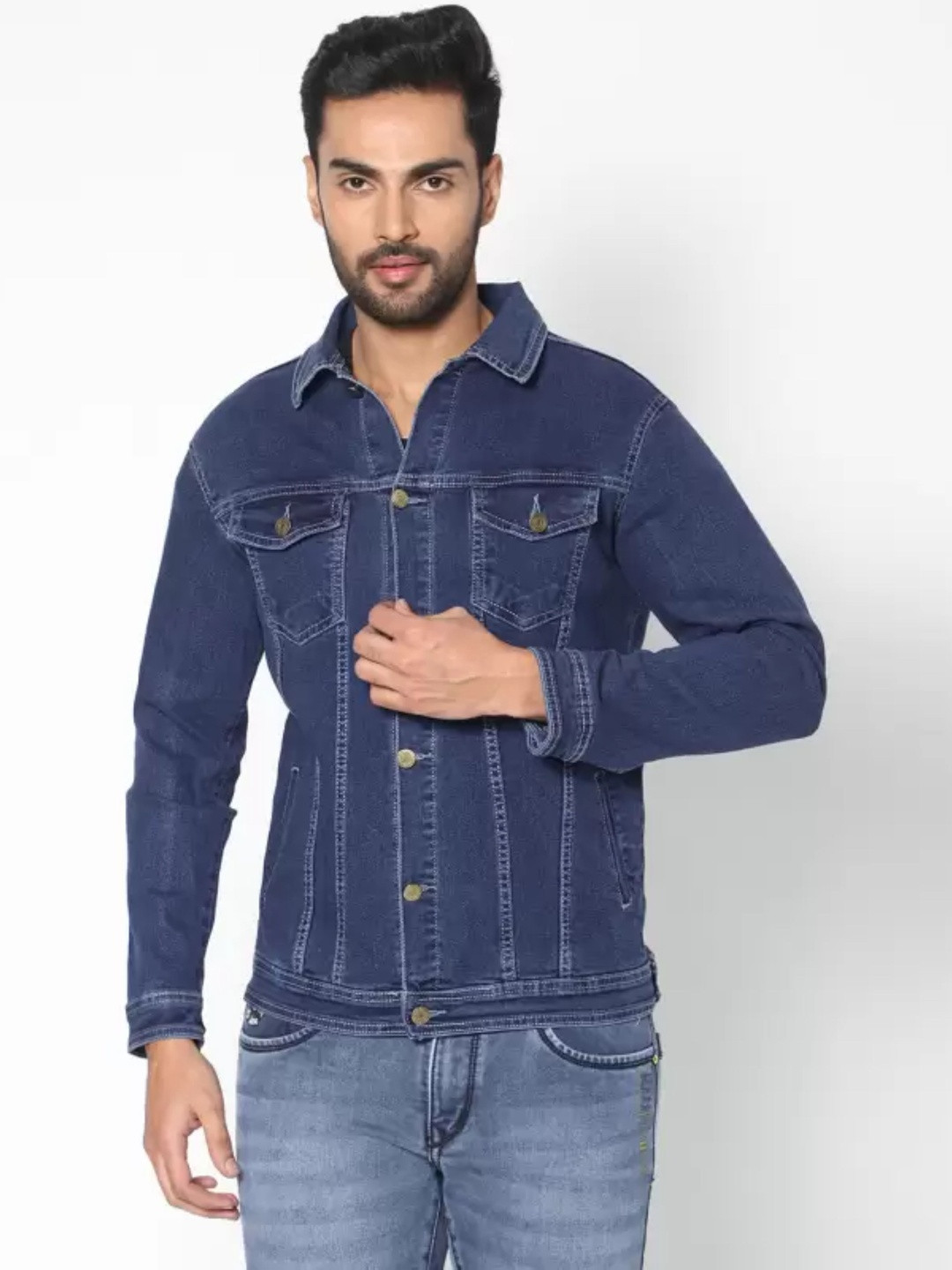 Mevan Men Blue Denim Dark Jacket