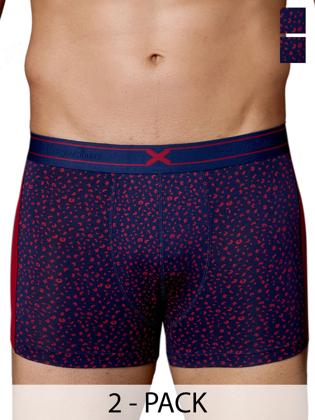 FRENCHIE Men Pack Of 2 Printed Trunk FR-MI-TR-LIT-1X5-ADRED-S-PO2