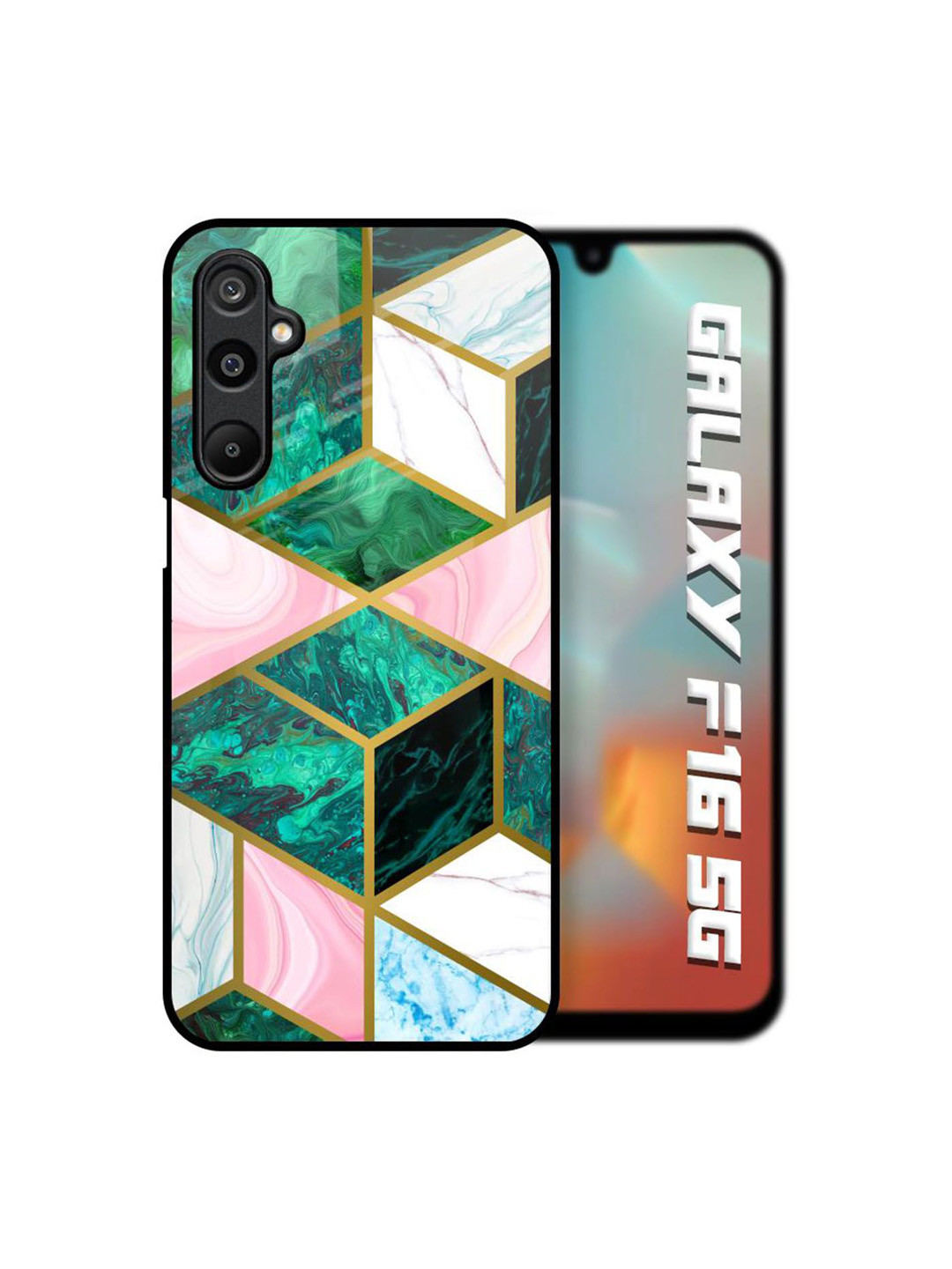 QRIOH Seamless Green Marble Printed Samsung Galaxy F16 5G Back Case Mobile Accessories
