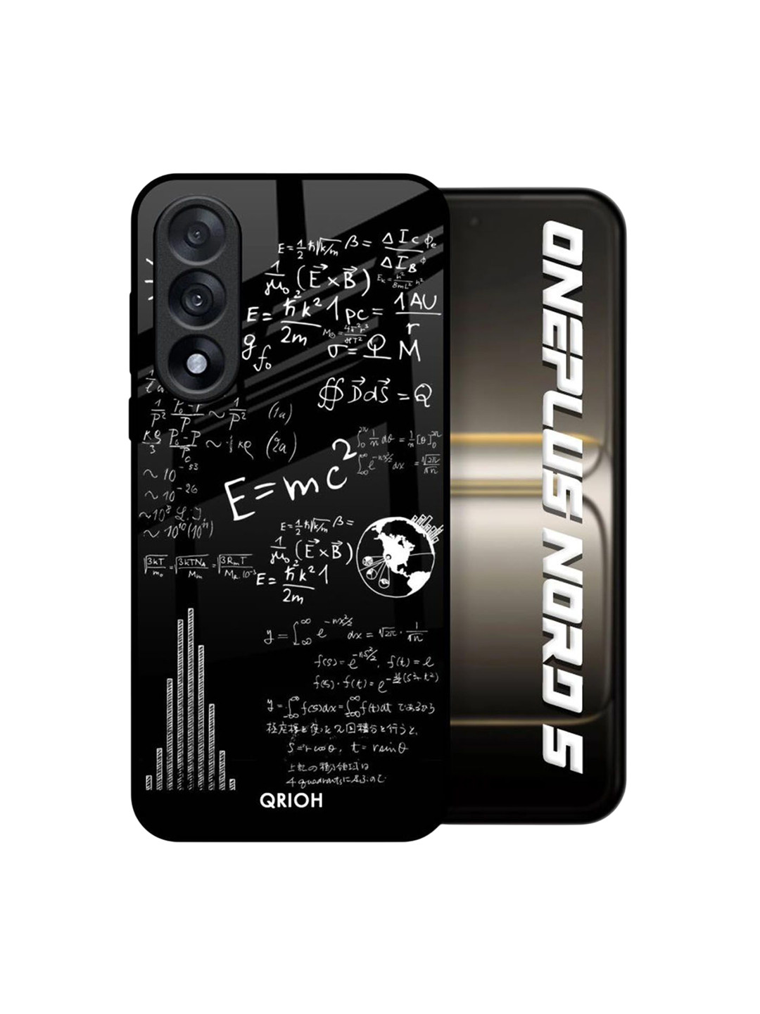 QRIOH Funny Math Printed OnePlus Nord 5 5G Glass  Back Case Mobile Accessories