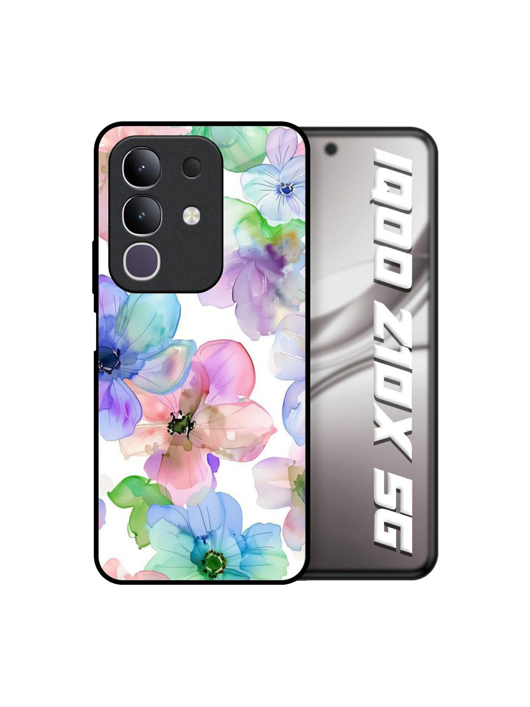 QRIOH Floral Printed Wildflower Haze Glass Case for IQOO Z10x 5G