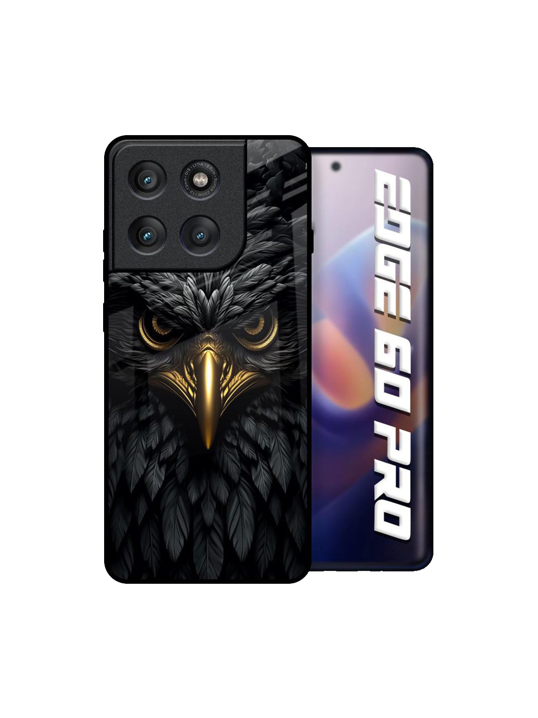 QRIOH Scary Eagle Eye Printed Motorola Edge 60 Pro Glass Back Case Mobile Accessories