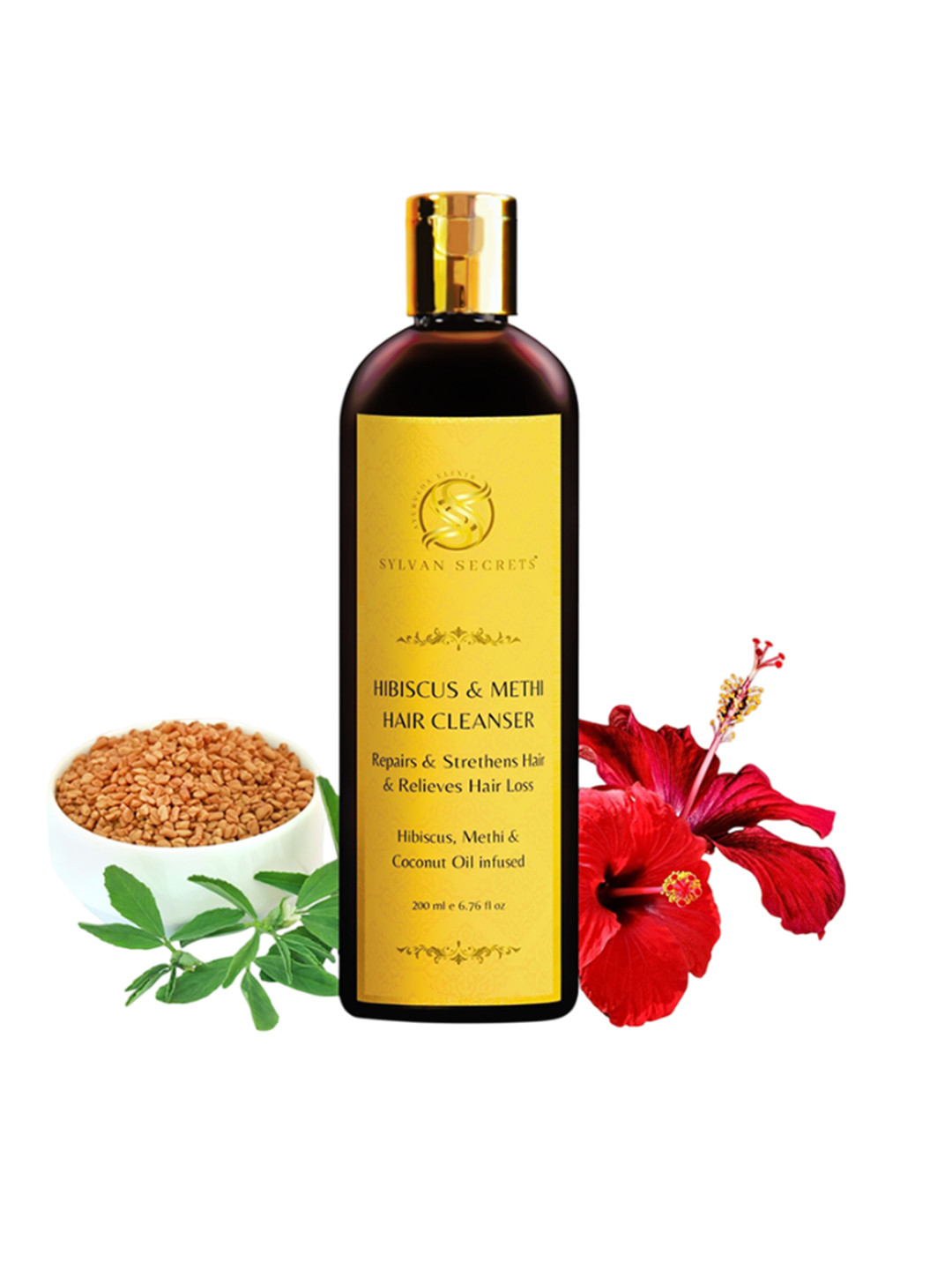 SYLVAN SECRETS Hibiscus & Methi Rough & Frizzy Hair Shampoo - 200 ml