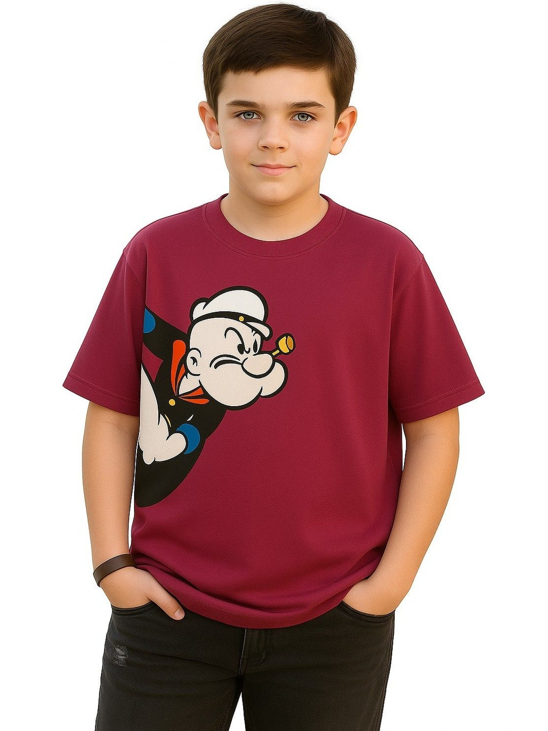 E-MAX Boys Popeye Printed T-shirt