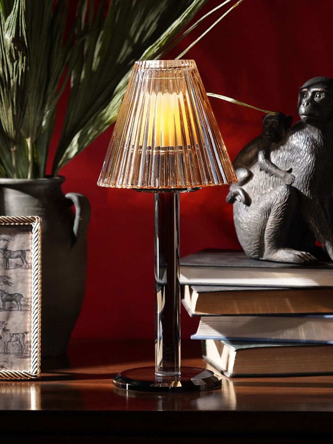 Pure Home and Living Brown Lamp Shaped Candle Holder
