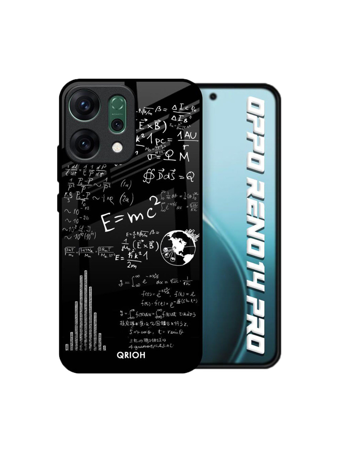 QRIOH Funny Math Printed Glass Back Case for Oppo Reno14 Pro 5G