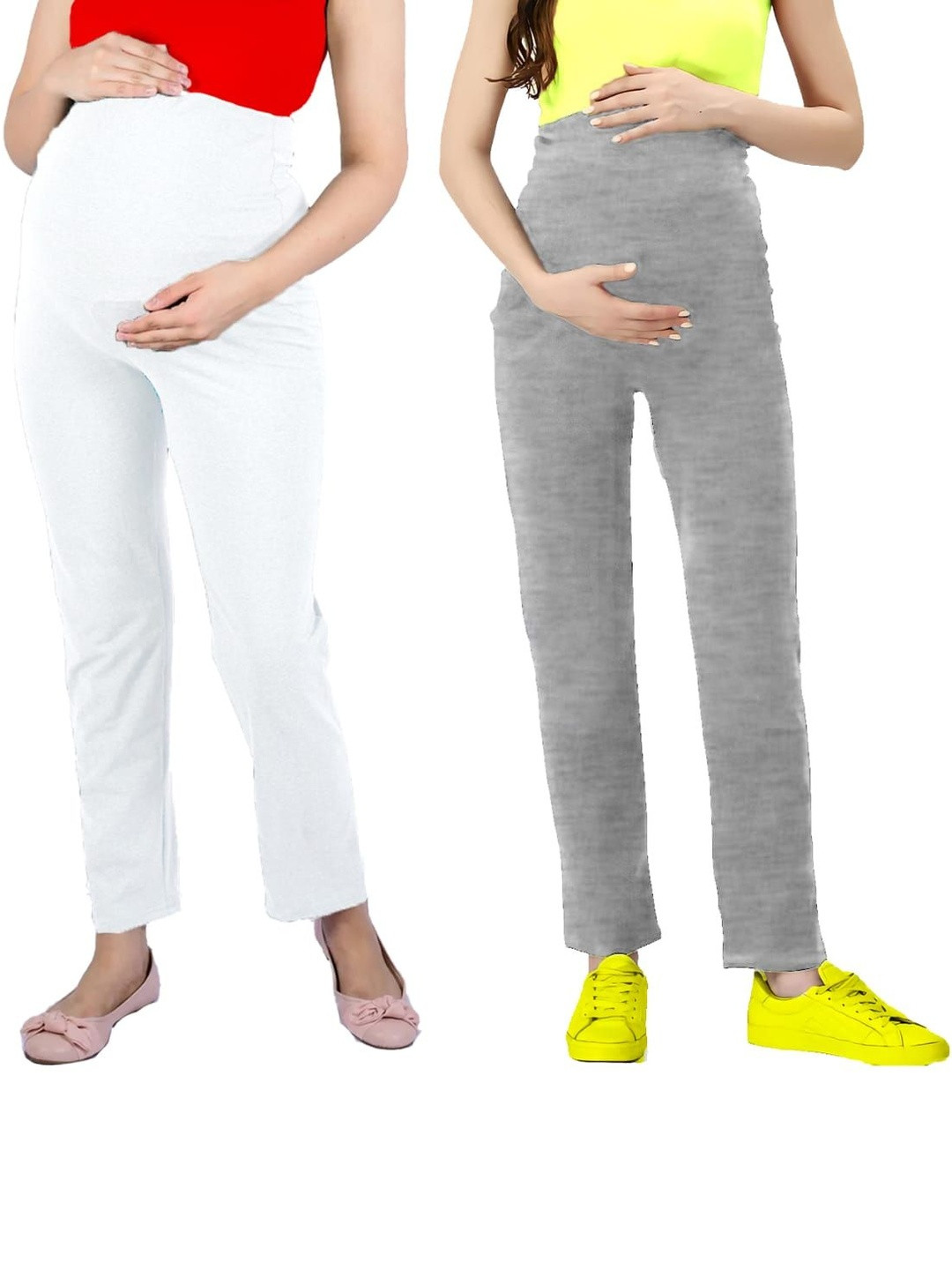 LENAM Pack Of 2 Stretchable Full Belly Coverage Maternity Pants