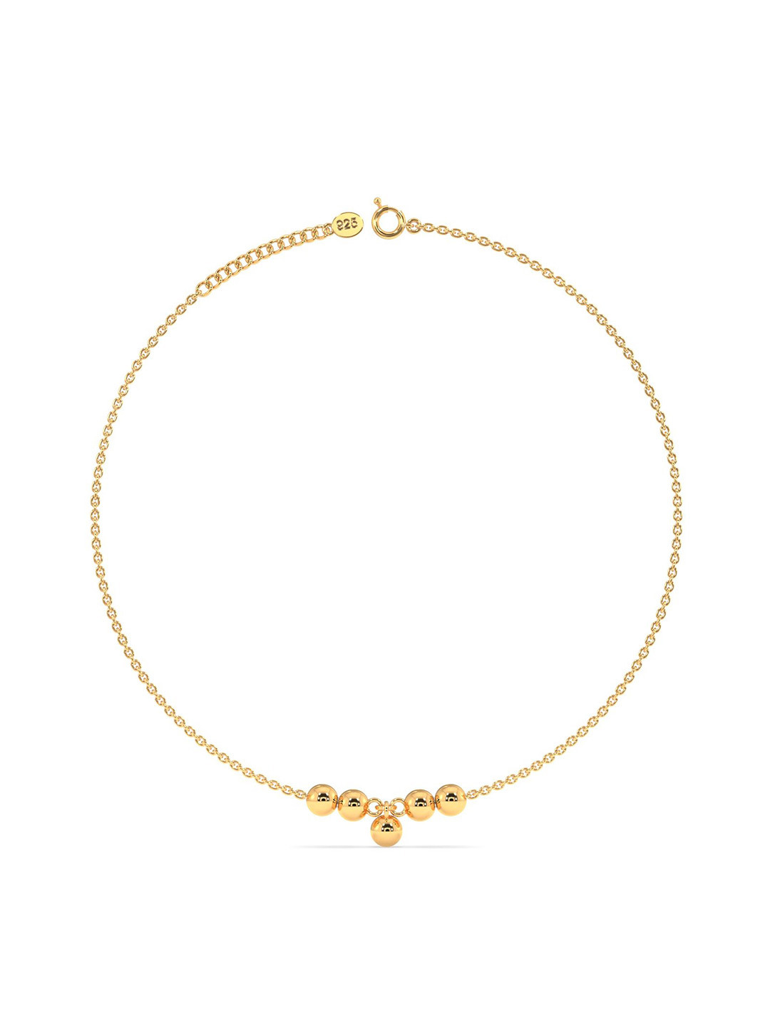 Whitehathi 925 Sterling Silver Gold-Plated Skin Friendly Anklet