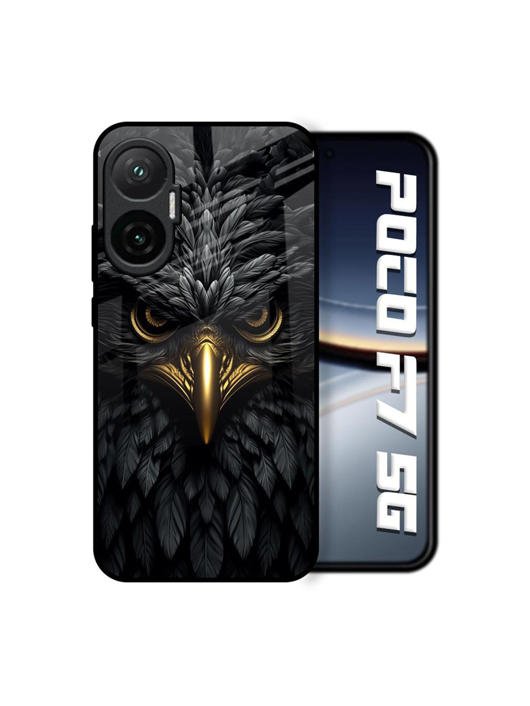 QRIOH Scary Eagle Eye Glass Case For Poco F7 5G