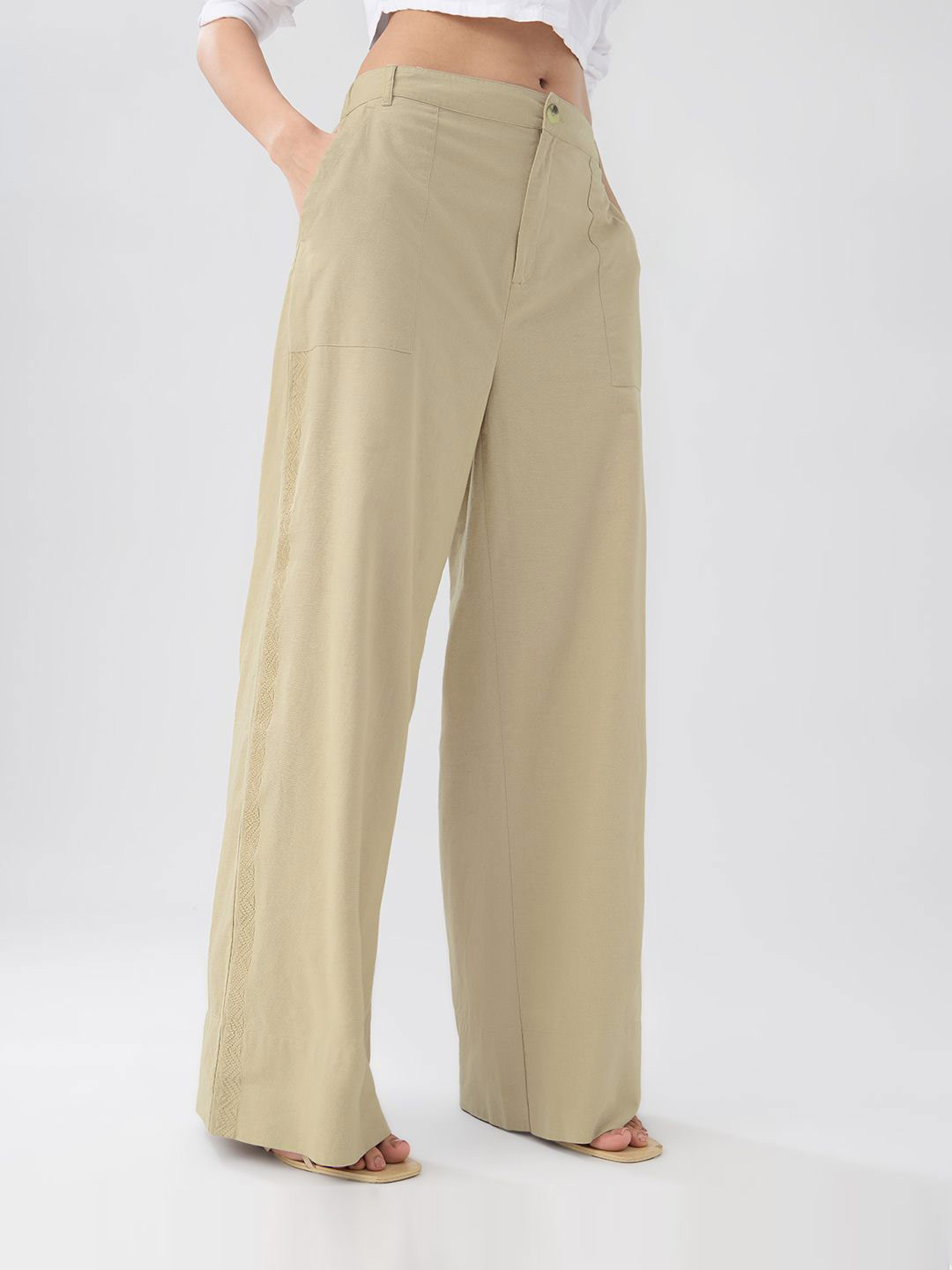 The Souled Store Cotton Linen Pants