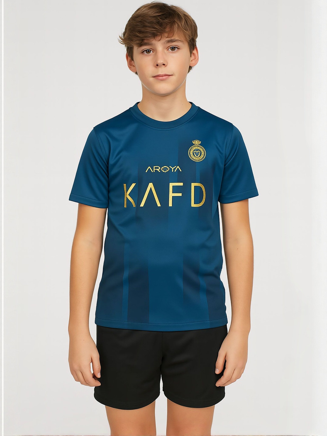 dostitch Boys  Polyester Blue Printed T-shirt with Shorts Clothing Set