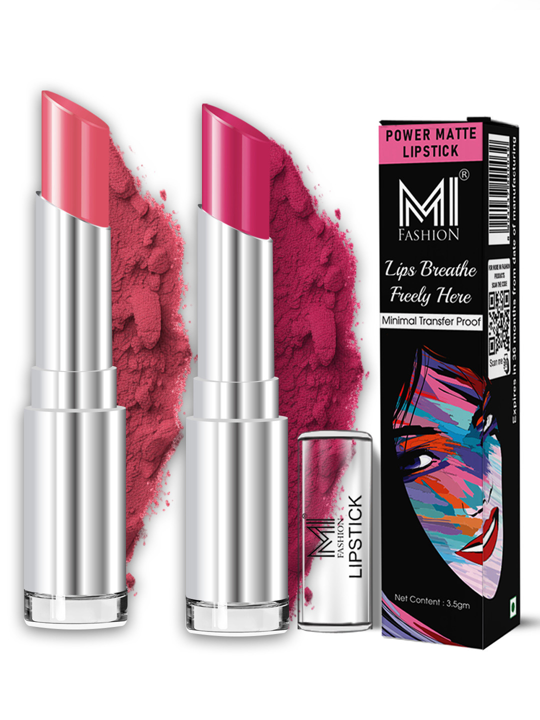 MI FASHION Pack of 2  Ultra Matte All Day Wear Bold Shades Lipstick Duo