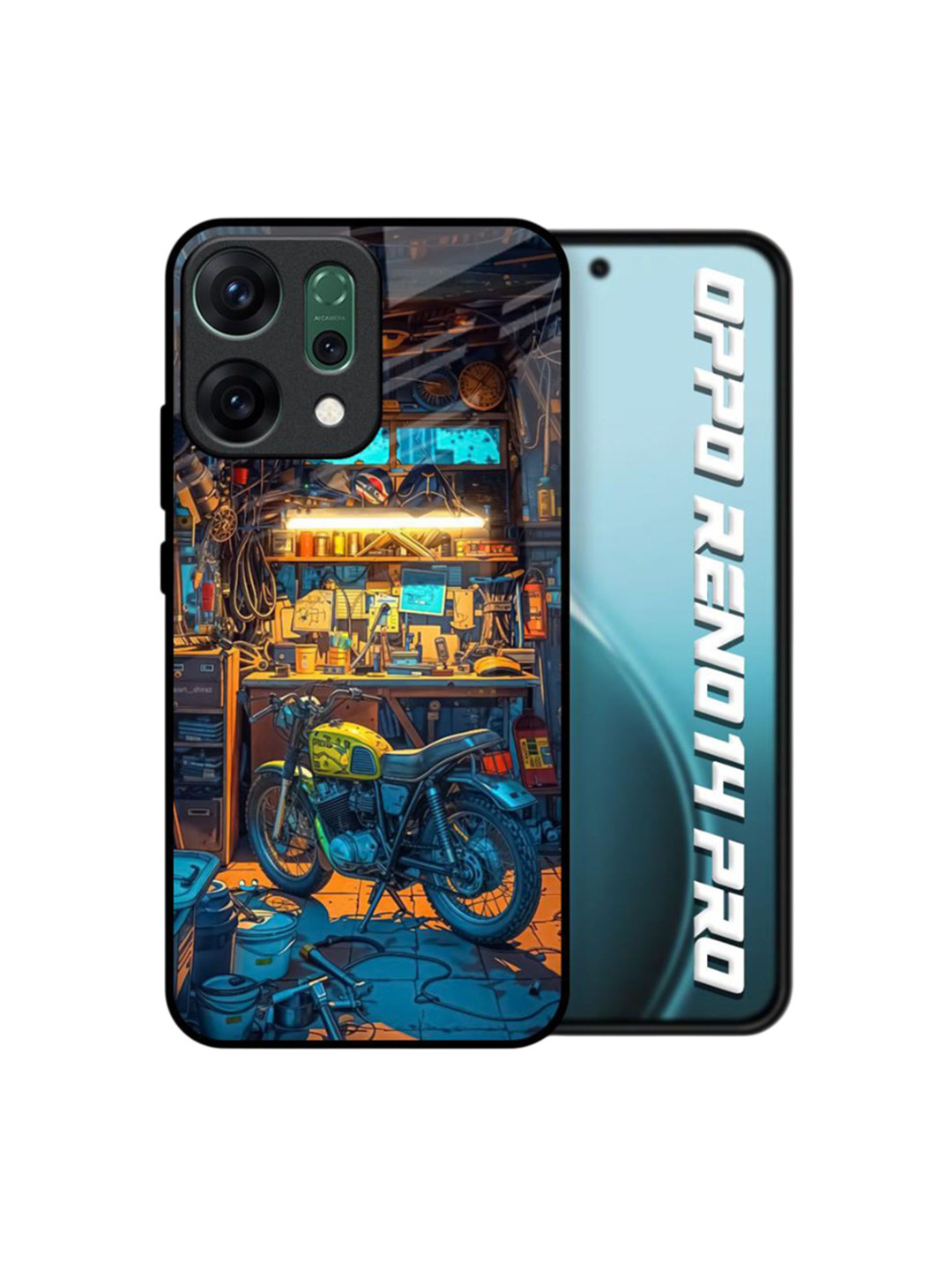 QRIOH Garage Guardian Printed Silicone Oppo Reno14 Pro 5G Back Case