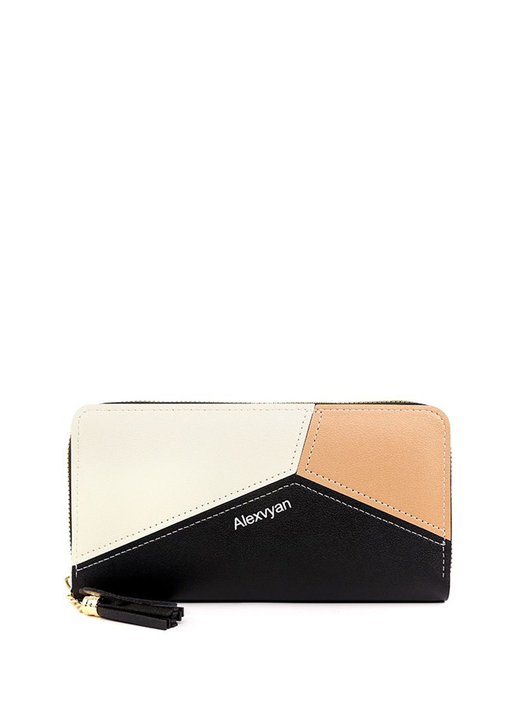 Alexvyan Women Colourblocked PU Zip Around Wallet