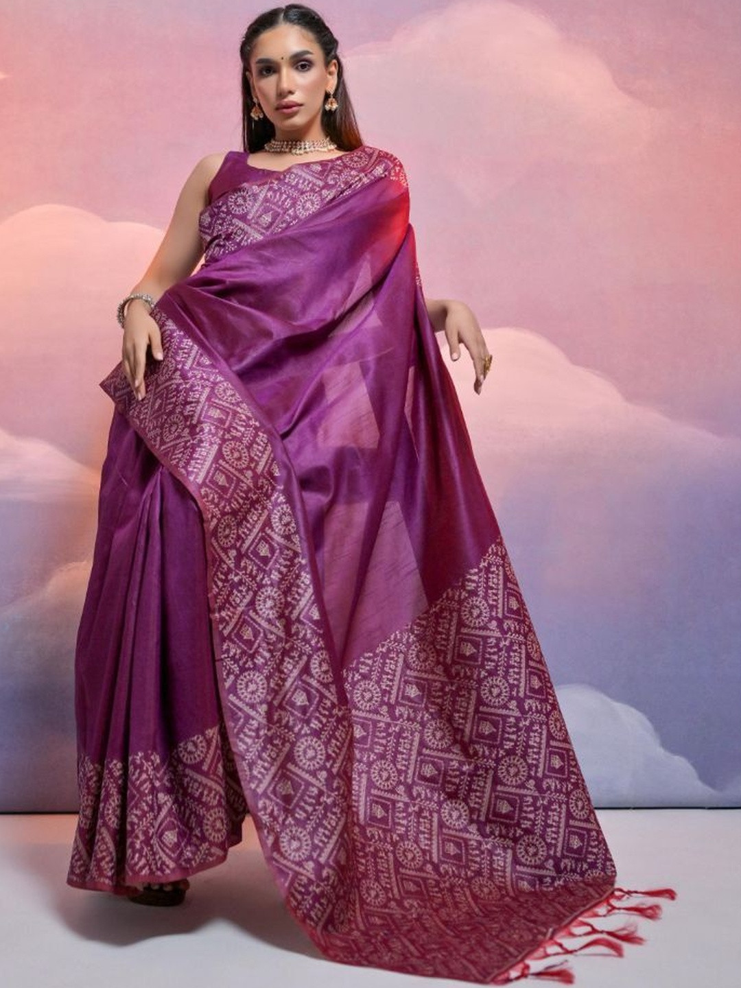Kriyansh Pure Cotton Saree With Warli Border