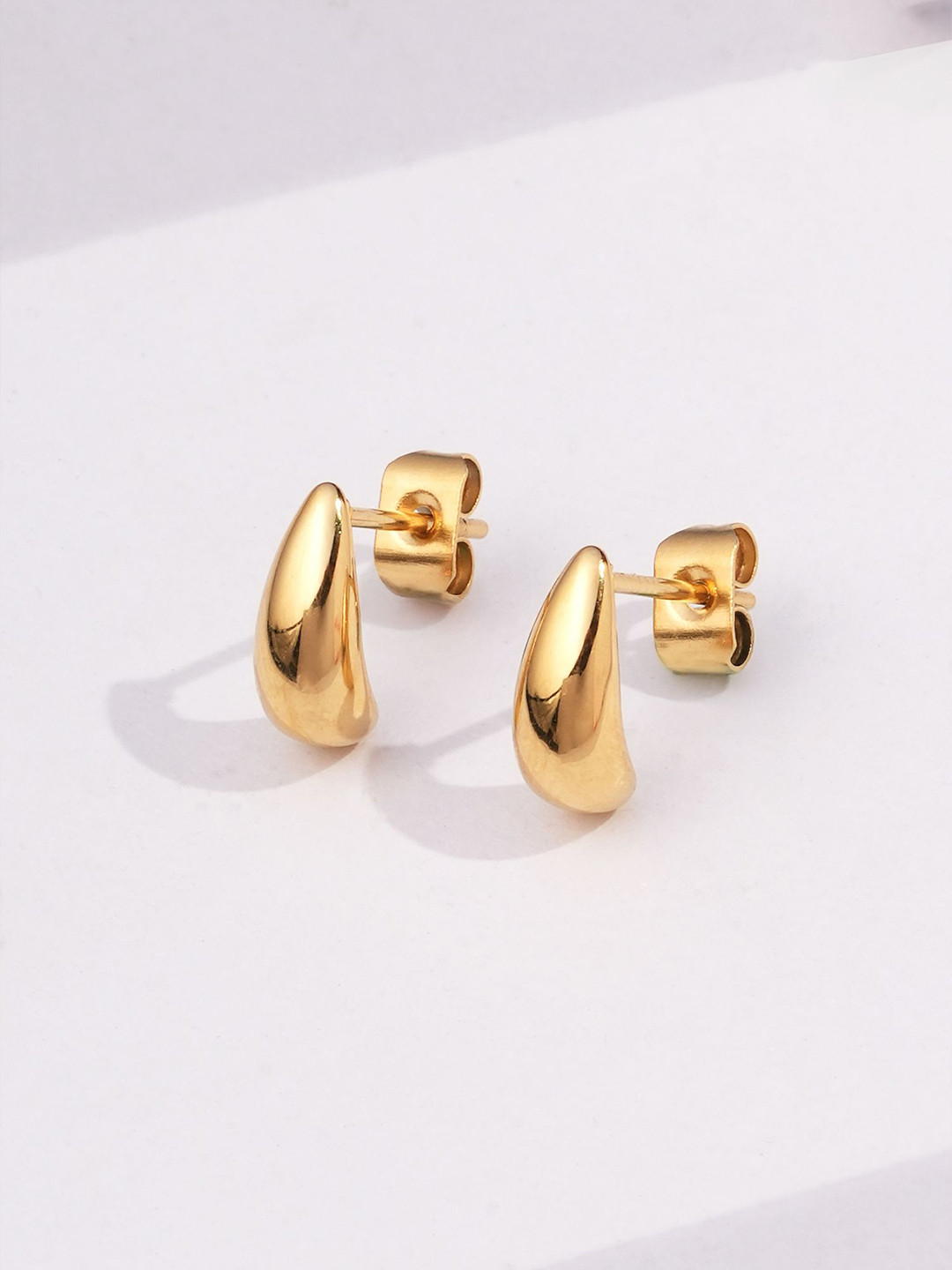 PALMONAS Gold-Plated Molten Mini Contemporary Studs