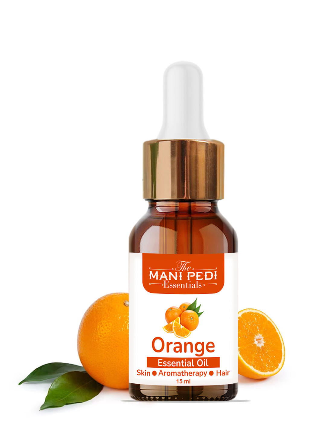 The Mani Pedi Essentials Orange Essential Oil for Hair Skin & Aromatherapy - Vegan - 15 ml