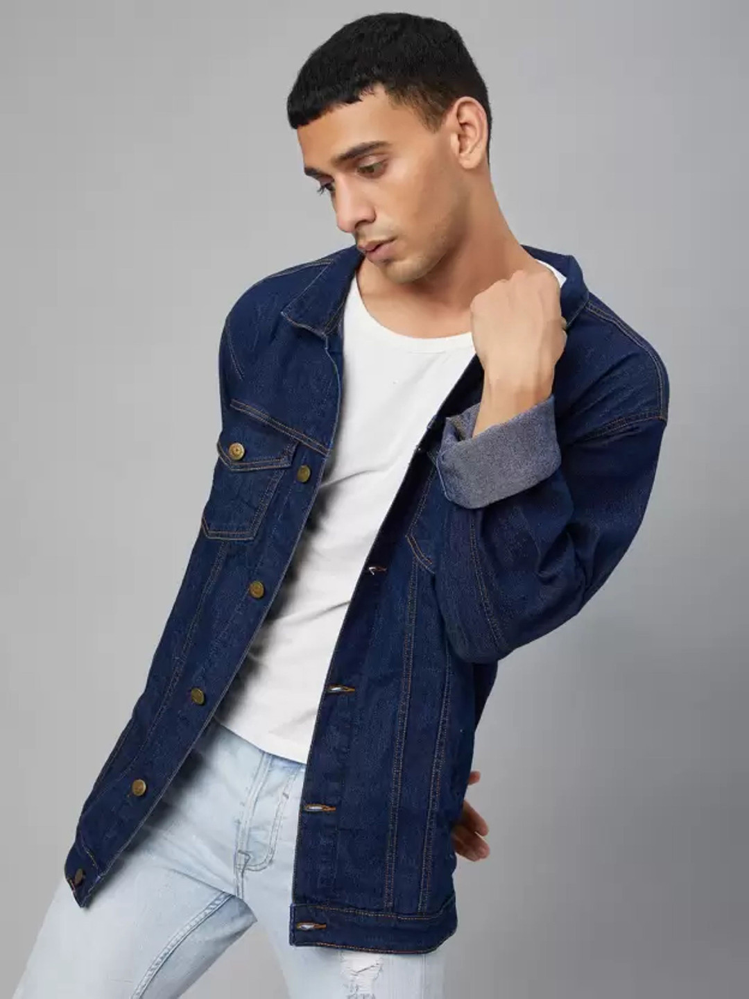 MaverIQ Denim Spread Collar Outdoor Denim Jacket