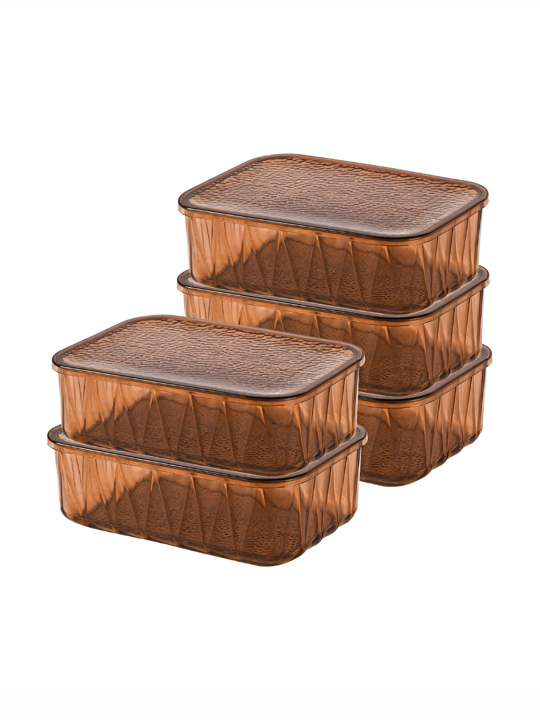 Aura Brown 5 Pieces Fridge Containers 4.6 L Each