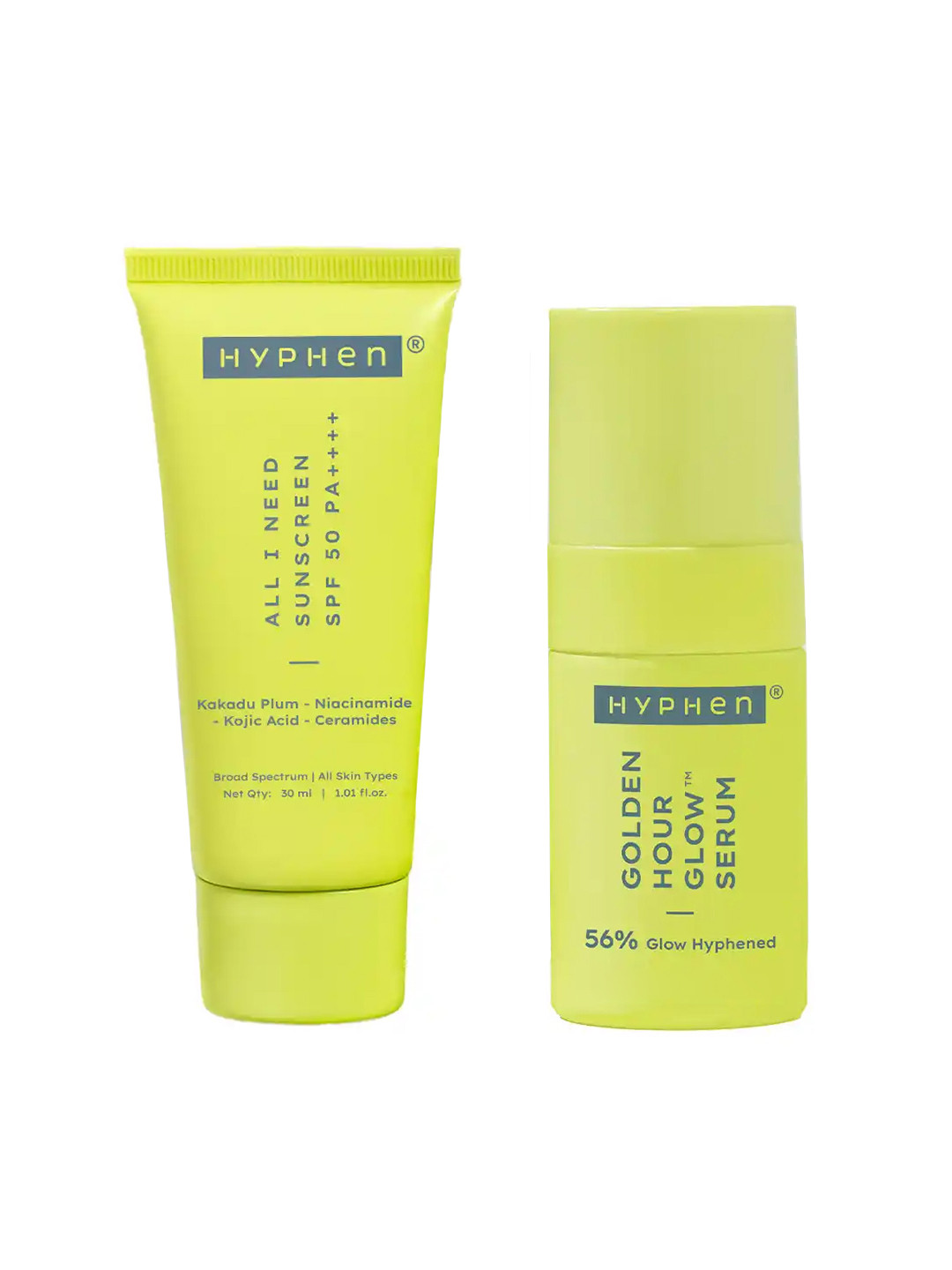 Hyphen Set of Golden Hour 56% Glow Serum 15ml & All I Need SPF50 Sunscreen 30ml