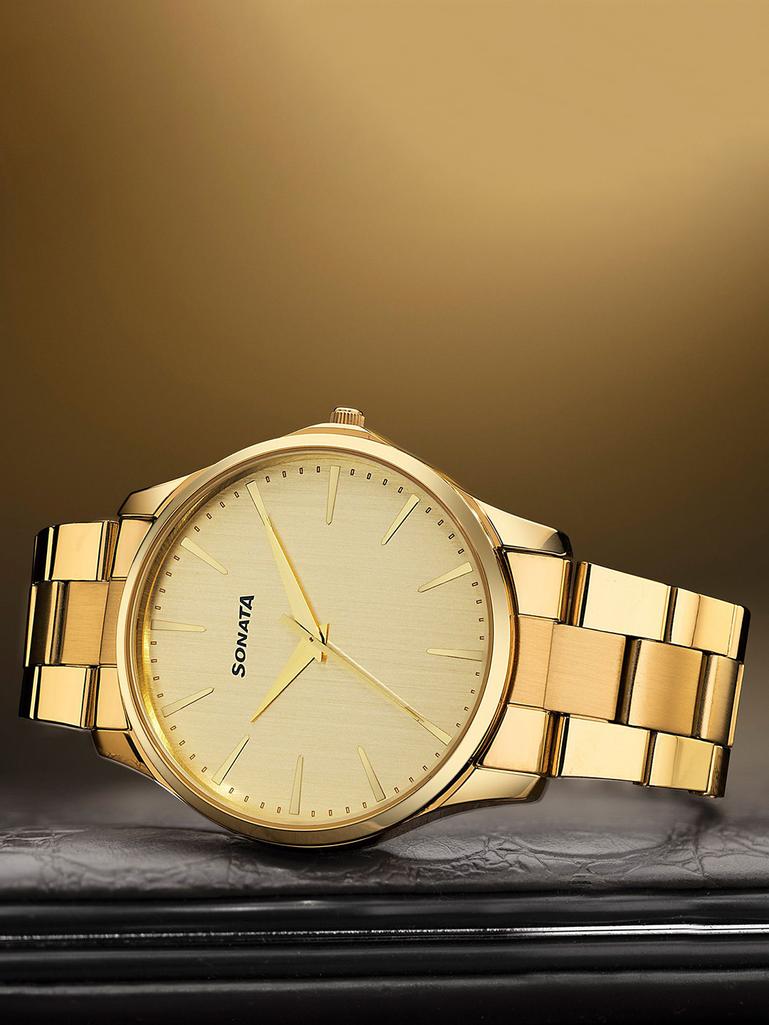 Sonata Men Bracelet Style Straps Analogue Watch 77163YM05W