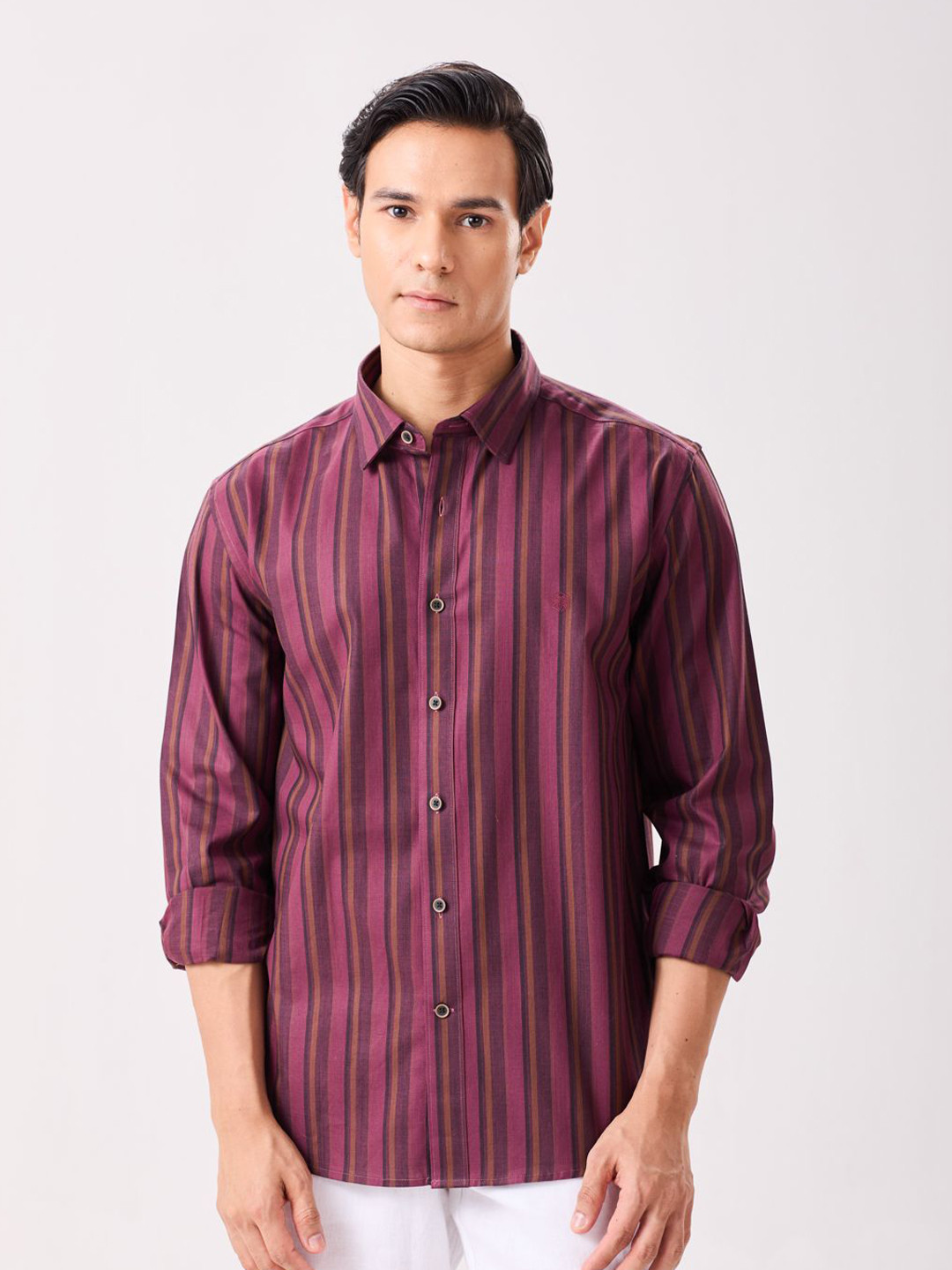 MH&Y Vertical Striped Long Sleeves Cotton Shirt