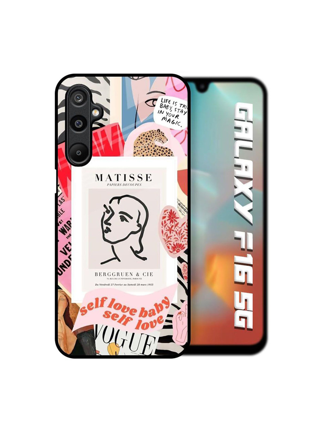 QRIOH Self Love Printed Samsung Galaxy F16 5G Glass Back Case Mobile Accessories