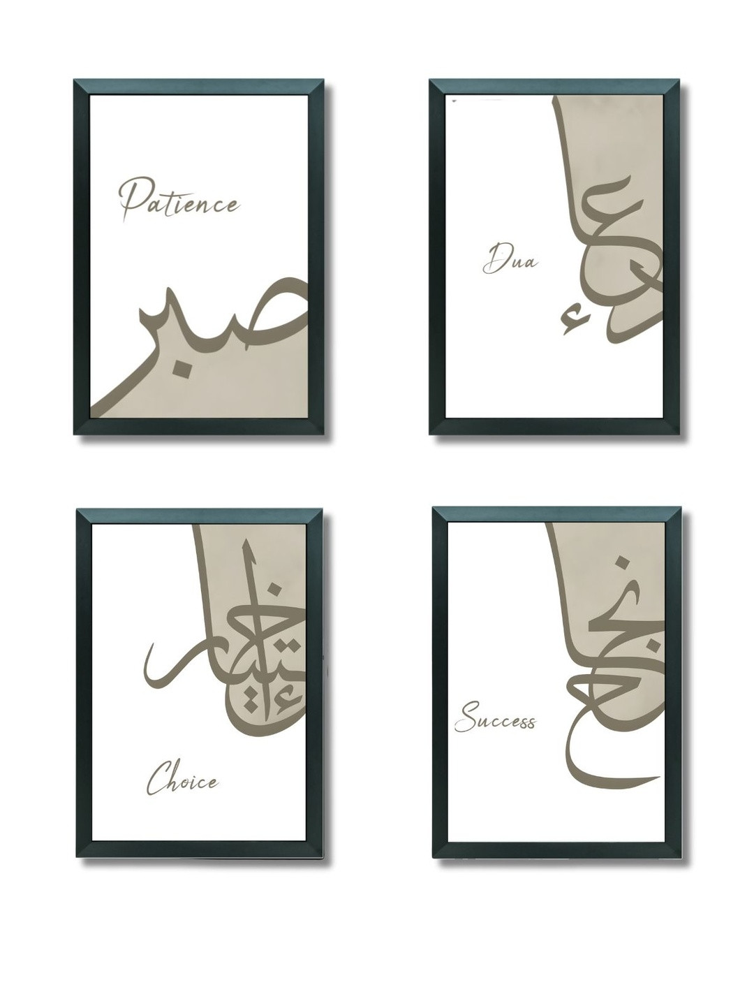 Aisha Decorz Black Set Of 4 Wood Wall Paintings