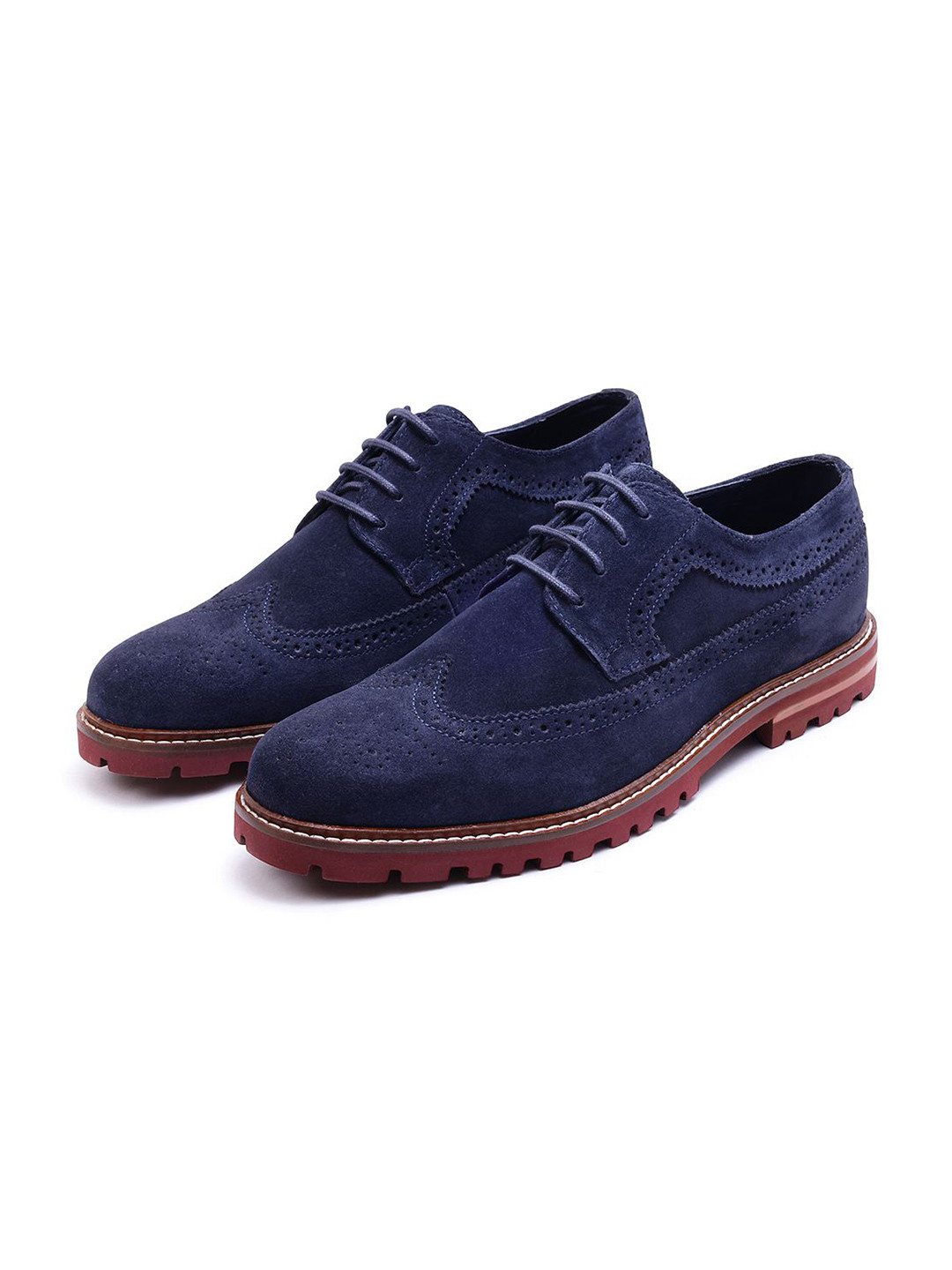 RARE RABBIT Men Brix Navy Suede Lace-Up Closure Shoes