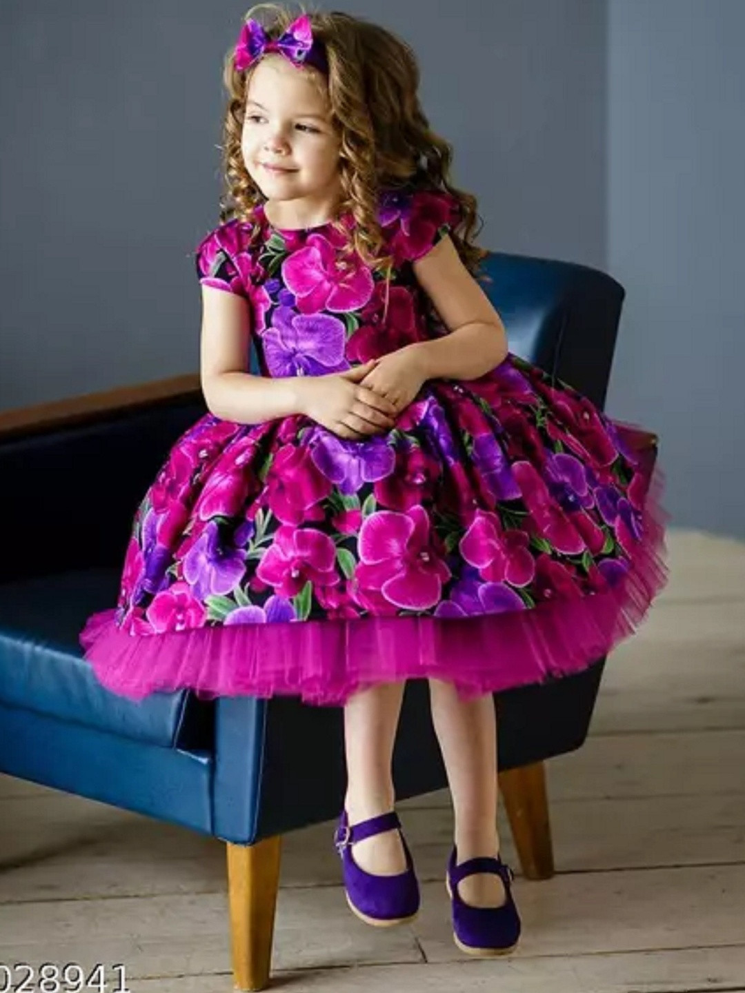 SKYTERIA Kids-Unisex Pink Printed Silk A-Line Dresses