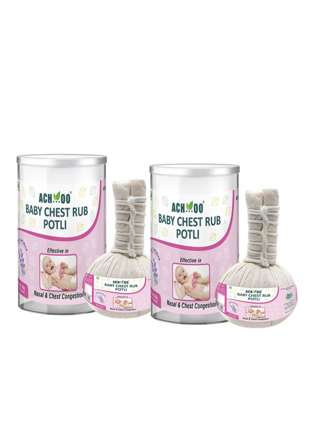 ACH...OO Set Of 2 Baby Chest Rub Potli - 50 g Each