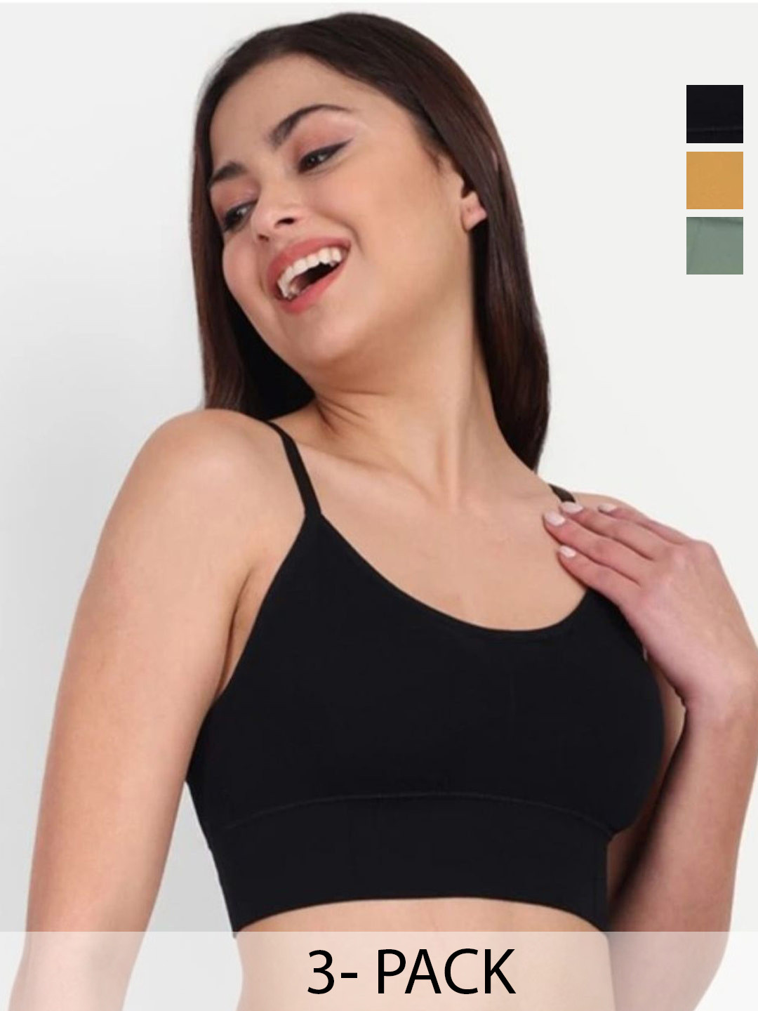 NAYAK FASHION Pack Of 3 Full Coverage Lightly Padded Sports Bralette Bras