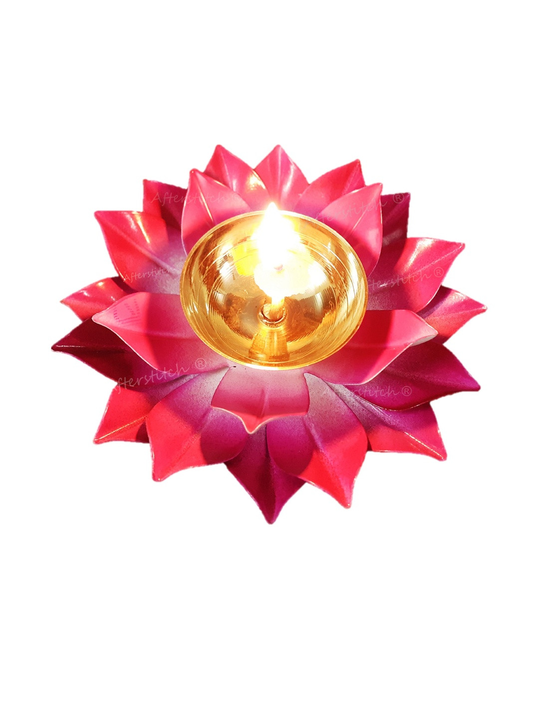 Afterstitch Gold-Toned Textured Lotus Diya