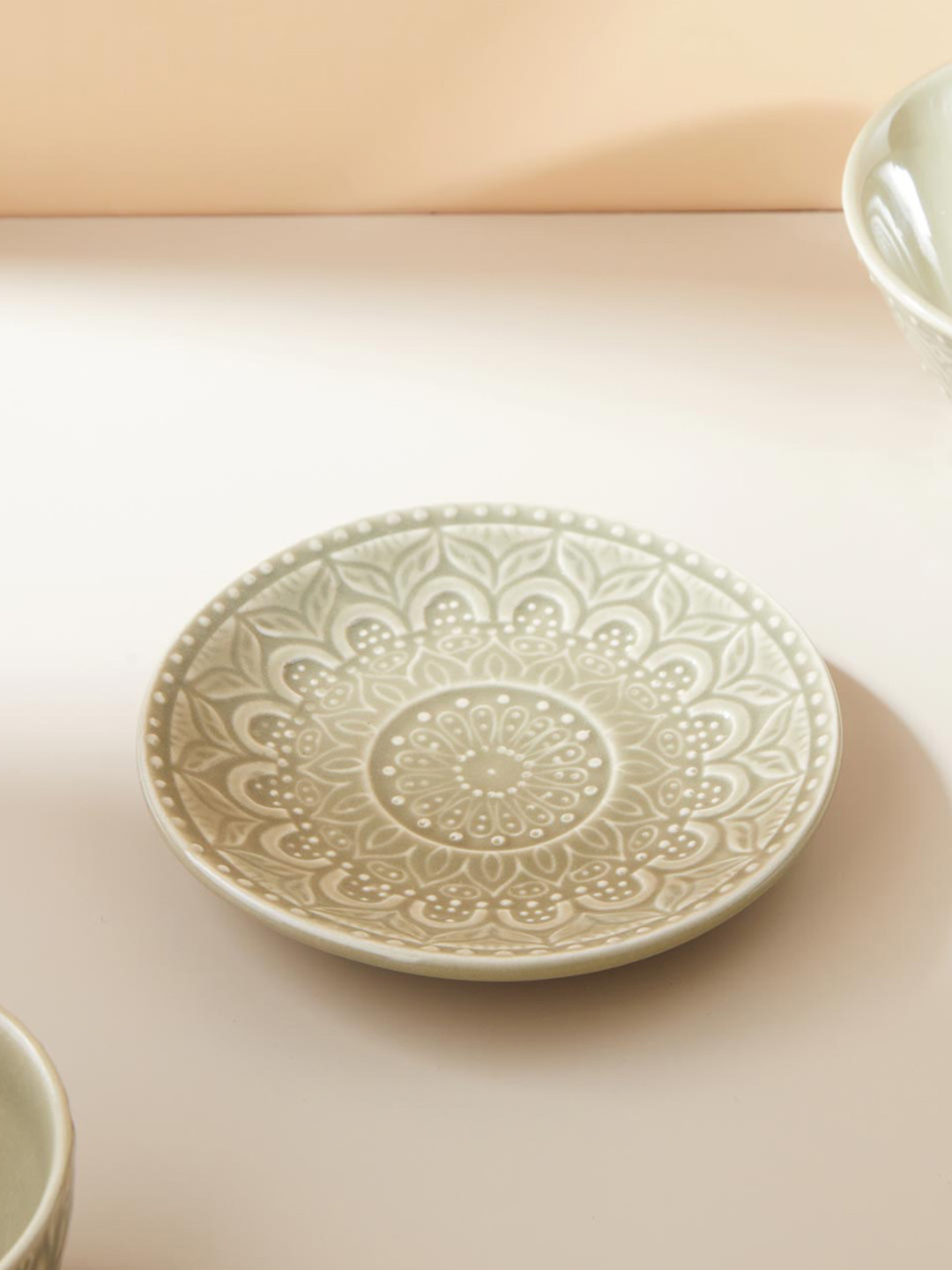 Fabindia Green Hamza Ceramic Cup N Saucer