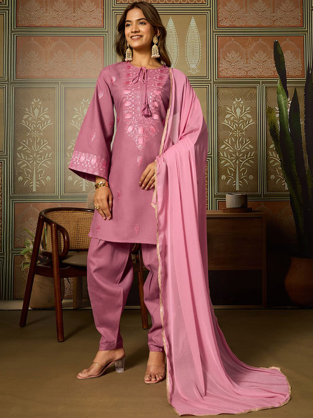 House of Pataudi Kurta With Salwar & Dupatta