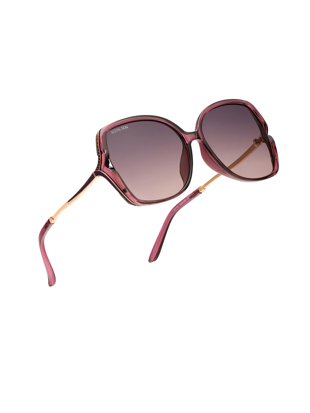 ROYAL SON Women Grey Lens & Purple UV Protected Oversized Sunglasses CHIWM00113-C4