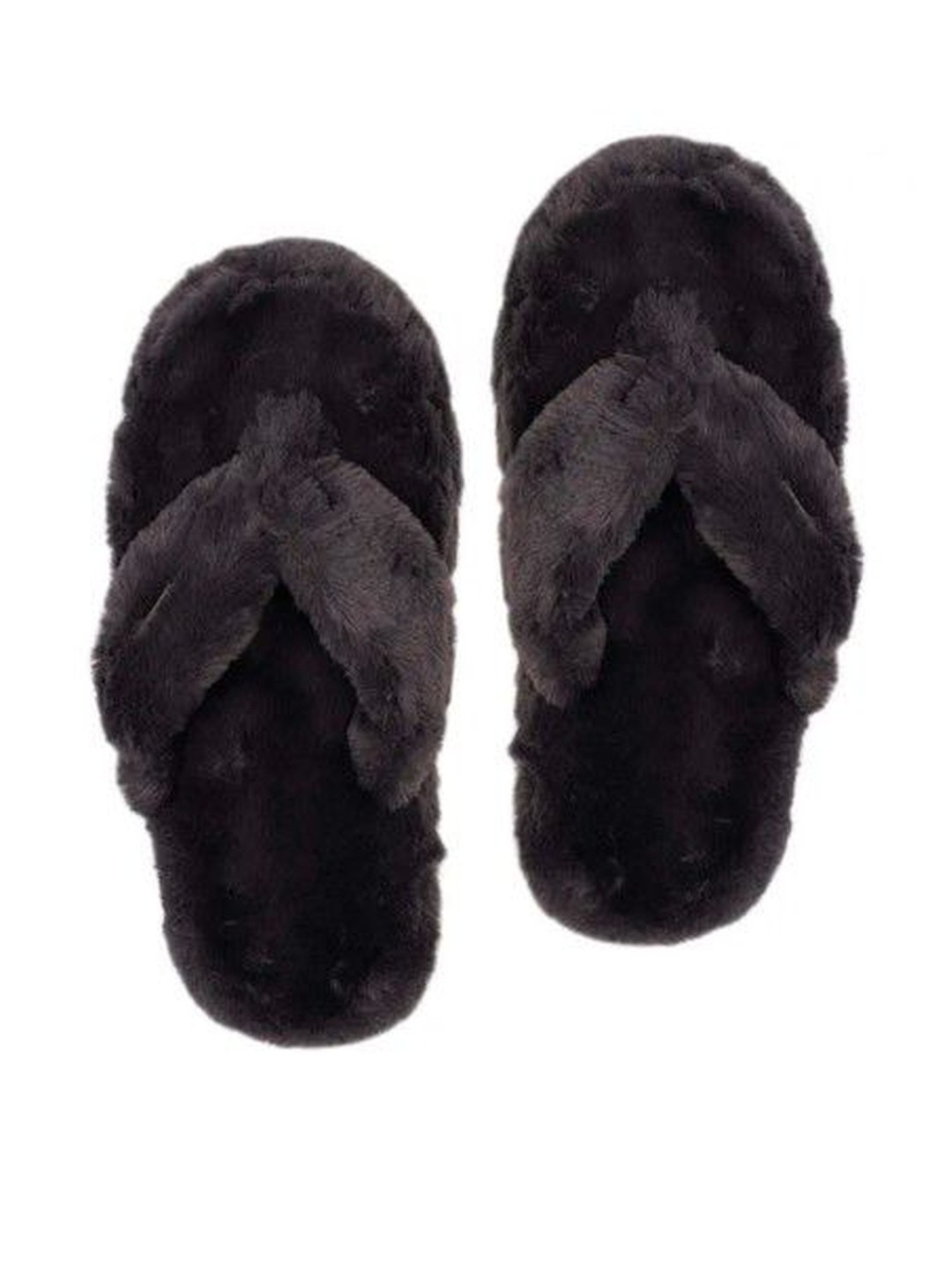 M 2 C Women Black Solid Thong Flip-Flops
