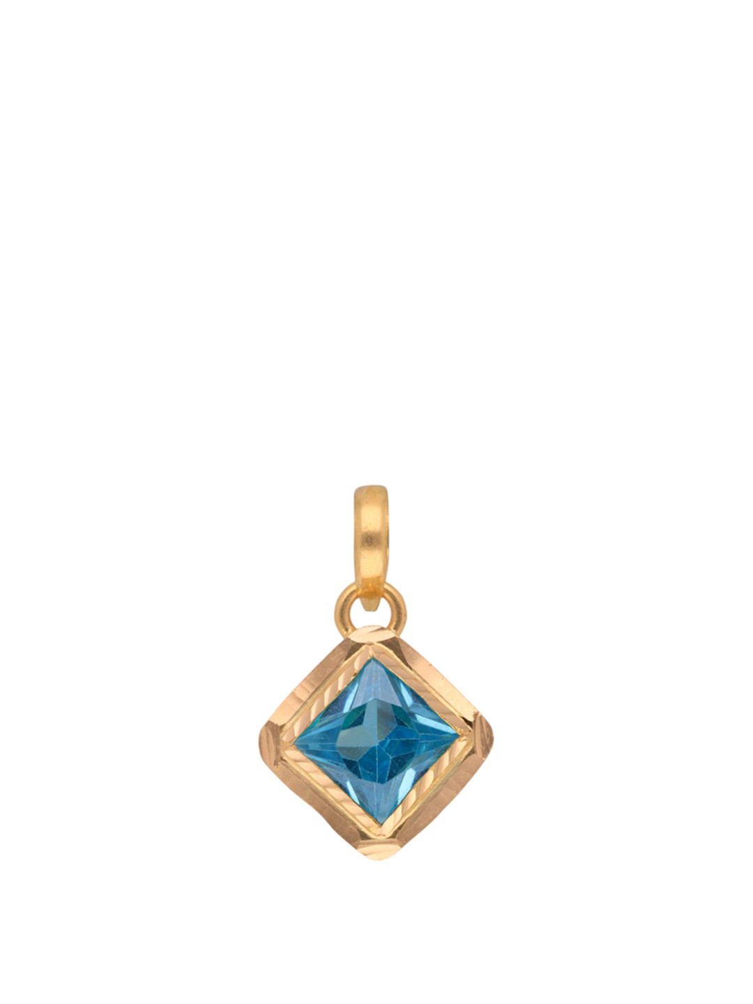 C KRISHNIAH CHETTY JEWELLERS PVT LTD 22KT Gold Pendant With Vibrant Cubic Zirconia - 1.19g