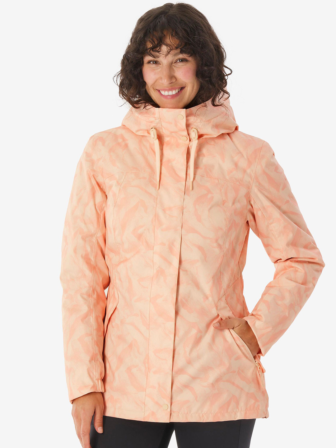 Decathlon QUECHUA Women Beige Waterproof Hiking Jacket Upto -10 deg C