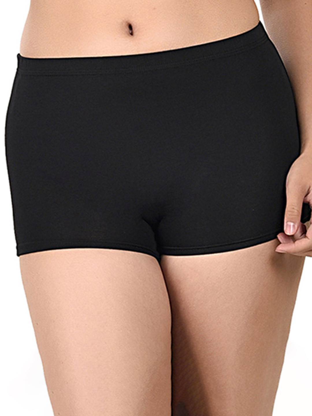 Viral Girl Mid-Rise Stretchable Boyshort Brief VM-DHARA-SHORTS-BLACK-32-Black