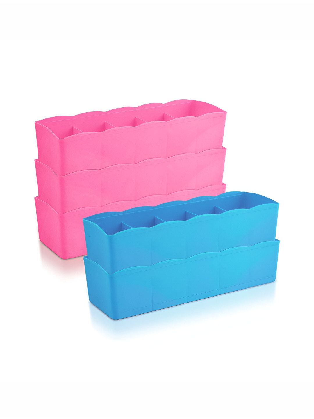 Aura Pink & Blue 5 Pieces 5 Grid Desk Organisers