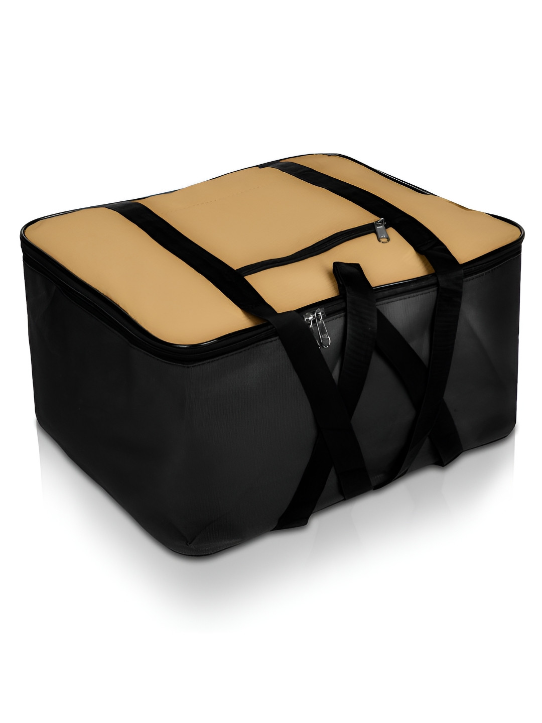 Aura Beige & Black Net Attachi Storage Bag With Handle Organisers