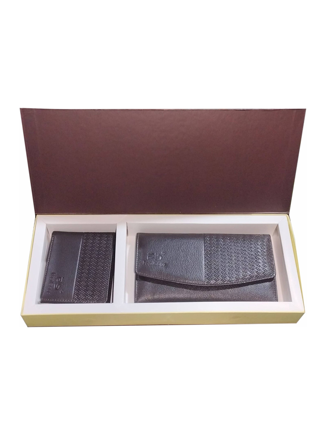 PB Pearlbags Unisex Pack Of 2 Genuine Leather Bi- Fold 6 And 4 Card Slots Wallet